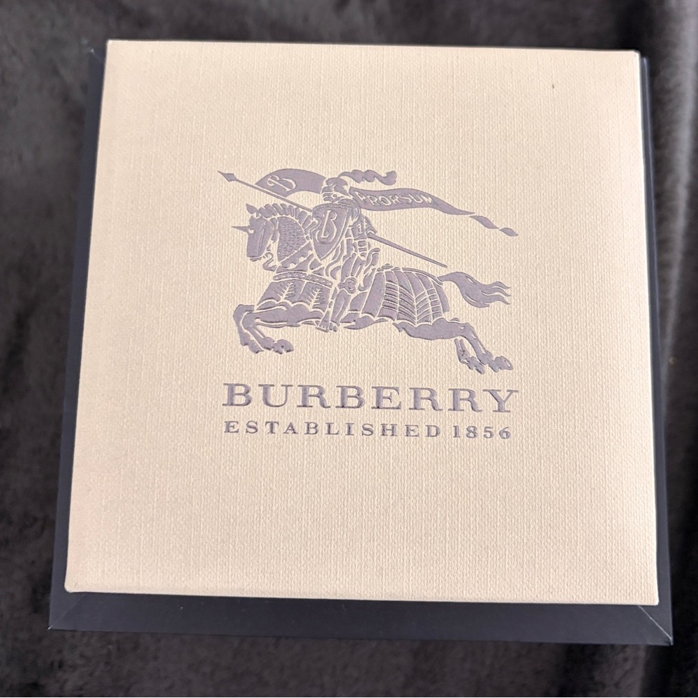 Burberry Silver Watch with Black and Tan Strap - Picture 3 of 3
